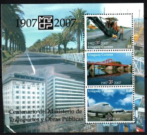 2007 Uruguay  Ministry of transportation and public works centenary #2190 ** MNH