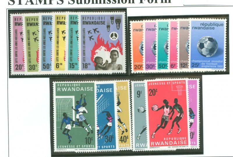 Rwanda #164-181 Unused Single (Complete Set) (Soccer) (Sports)