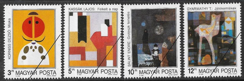 HUNGARY 1989 Modern art Paintings Set SPECIMEN Sc 3209-3212 MNH