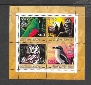 BIRDS - ERITREA  (NOT OFFICIAL ISSUE) GOLD SHEET MNH