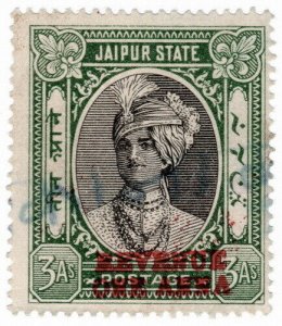 (I.B) India (Princely States) Revenue : Jaipur Duty 1a on 3a OP