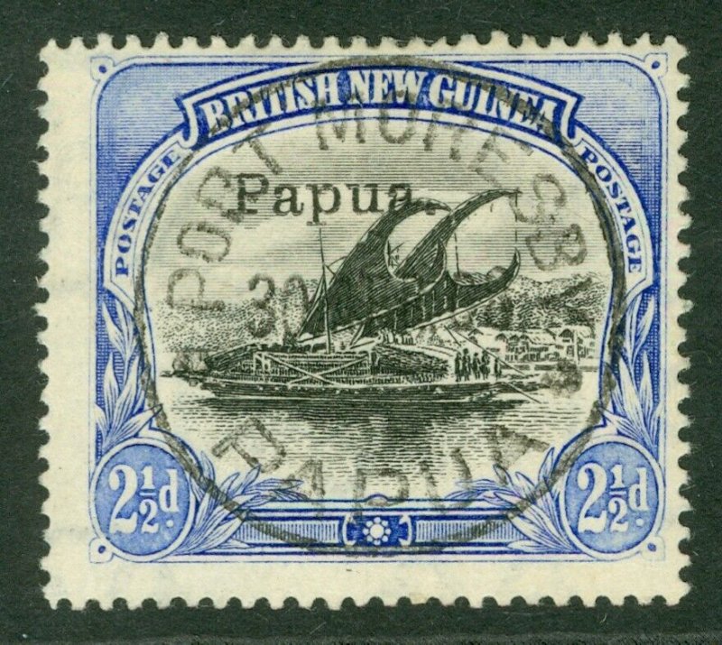 SG 41 Papua (British New Guinea) 1907. 2½d black & ultramarine. Very fine used..