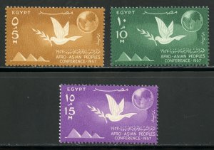 Egypt Scott 410-12 MNHOG - 1957 Afro-Asian Peoples Conference, Cairo - SCV $1.70