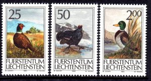 Liechtenstein 1990 Game Birds Complete Mint MNH Set SC 945-947 SG 996-998