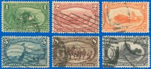 U.S. SCOTT #285-#290 TRANS-MISS Issues, Used-Fine, Fault-Free, SCV $142.25 (SK)