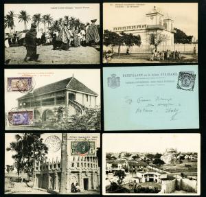 African French Colonies Cards Picture post 5x Early mint/used