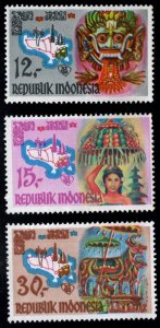 Indonesia Scott 763-765 MNH**  stamp set