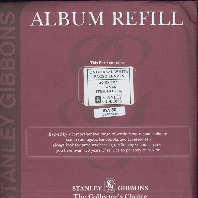 Stanley Gibbons Universal Quadrille Pages Glassine Interleaves Refill R3874