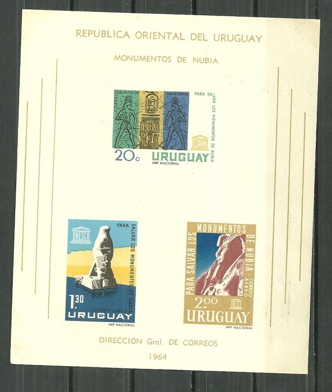 1964 Uruguay C267a UNESCO Campaign to Save Monument in Nubia S/S MNH