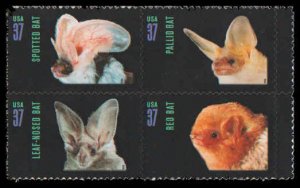 PCBstamps   US #3661/3664a Block $1.48(4x37c) American Bats, MNH, (3)