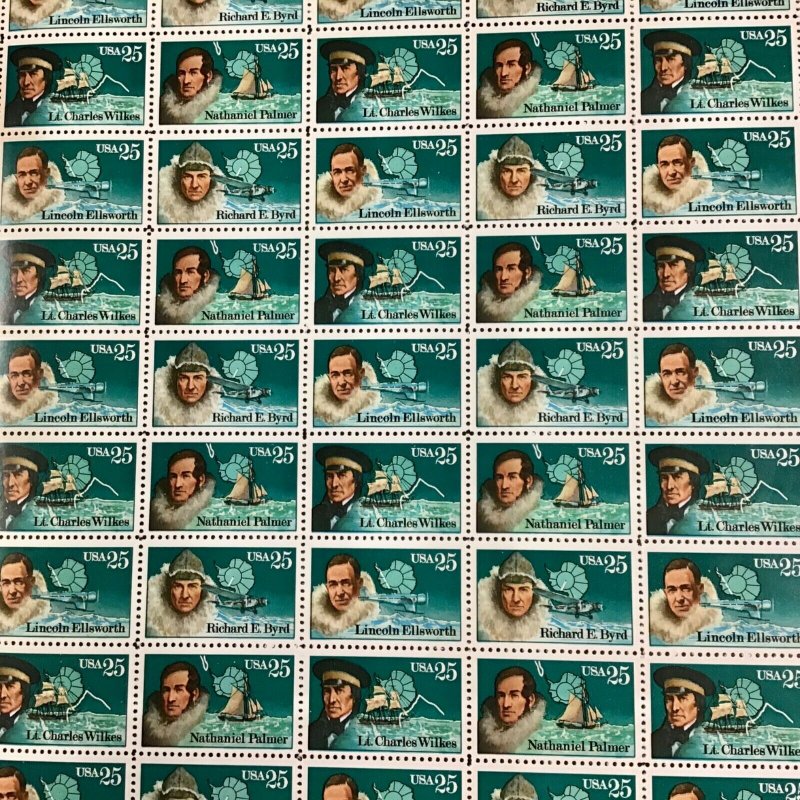  2386-89 Antarctic Explorers. MNH 25¢ Sheet of 50.  Issued 1988 