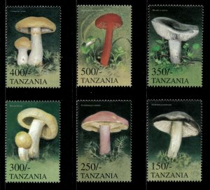 Tanzania 2000 - Mushrooms of the World - Set of 6 Stamps - Scott 1990-95 - MNH