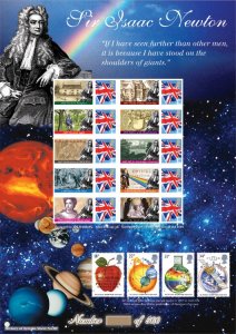 GB 2010 BC-268 Isaac Newton no. 203 Smiler sheet UNMOUNTED MINT