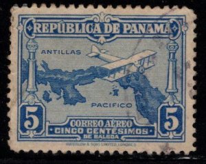 Panama  Scott C10 used biplane over canal stamp