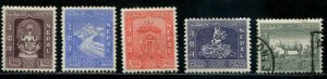 Nepal SC# 104-7, 109 Scenes and Views  SCV $1.85  MH and Used