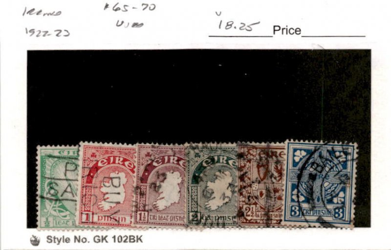 Ireland, Postage Stamp, #65-70 Used, 1922-23 (AC)