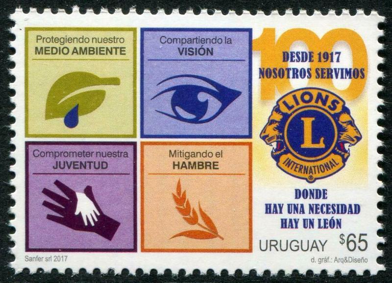 HERRICKSTAMP NEW ISSUES URUGUAY Lions Club