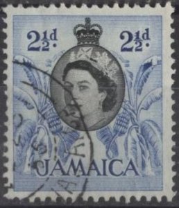 Jamaica 162 (used) 2½p Elizabeth II, bananas, lt ultra & black (1956)