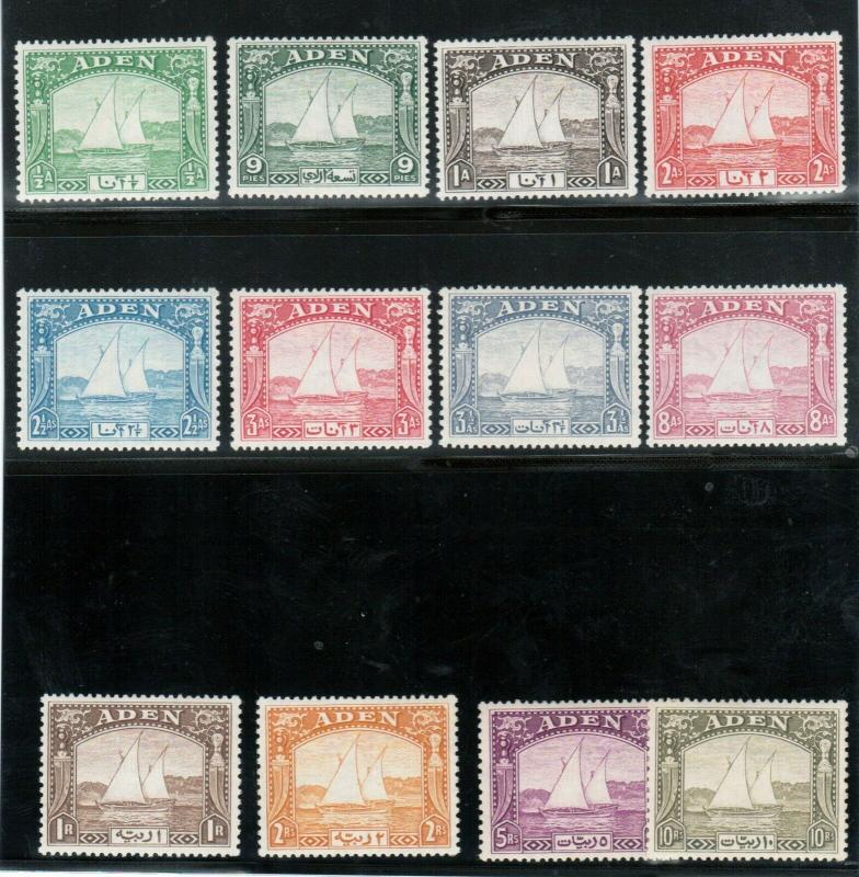 Aden #1 - #12 Extra Fine Mint Lightly Hinged Set