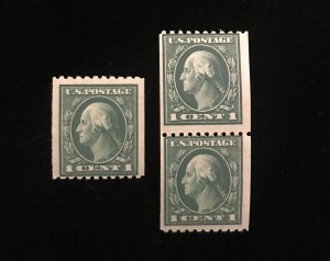 441 coil pair & single MNH, Ave/F centering