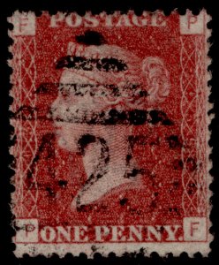 GB QV SG43, 1d rose-red PLATE 135, FINE USED. Cat £30. IRELAND PF