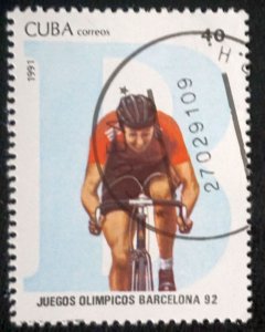 CUBA  Sc# 3298  BARCELONA SUMMER OLYMPIC GAMES Cycling 10c 1991  used /cto