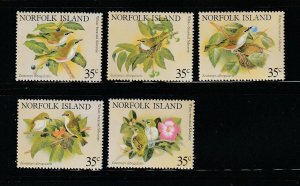 Norfolk Island 287a-287e Set MNH Birds