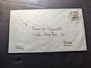 1948 British Middle Eastern Forces MEF Overprint Cover to Rome Italy