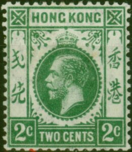 Hong Kong 1912 2c Green SG101a Fine MM