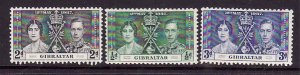 Gibraltar-Sc#104-6-unused hinged KGVI Coronation set-Omnibus-1937-