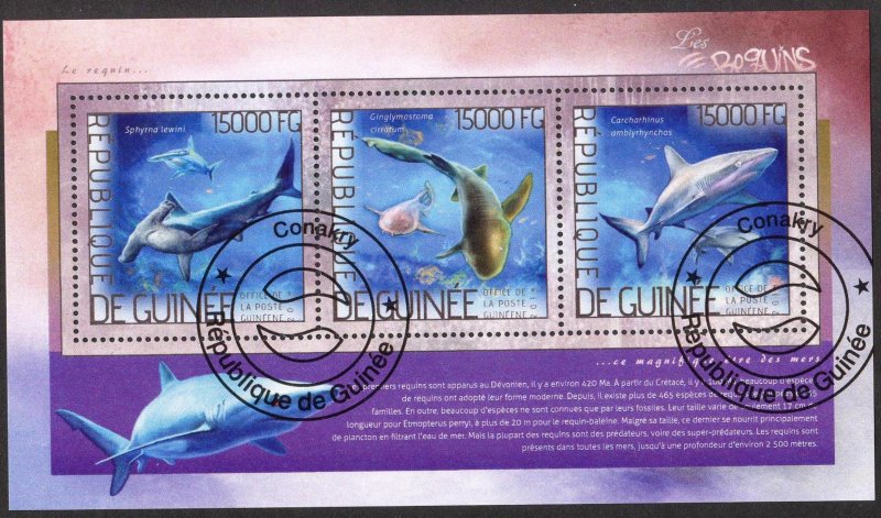 Guinea 2014 Fishes Sharks Sheet Used / CTO