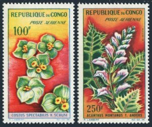 Congo PR C8-C9,MNH.Michel 28,34. Flowers 1963.Costus Spectabilis,Acanthus.