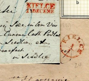 POLAND Covers{2} *KIELCE* Circular & Straight-Line Postmarks Siedlce 1835-59 PL5