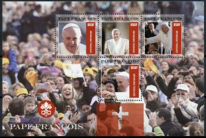 Togo 2014 MNH Pope Francis 4v M/S II Religion Roman Catholic Pape Francois