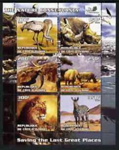 IVORY COAST - 2003 -Nature Conservancy - Perf 6v Sheet - MNH - Private Issue