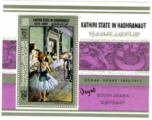 Qu'aiti State in Hadhramaut 1968 Degas s/s Perforated mnh.