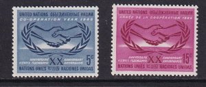 United Nations New York #143-144  MNH  1965  ICY