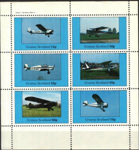 {G070} Grunay Scotland Aviation Airplanes (2) Sh.6 MNH Cinderella !!