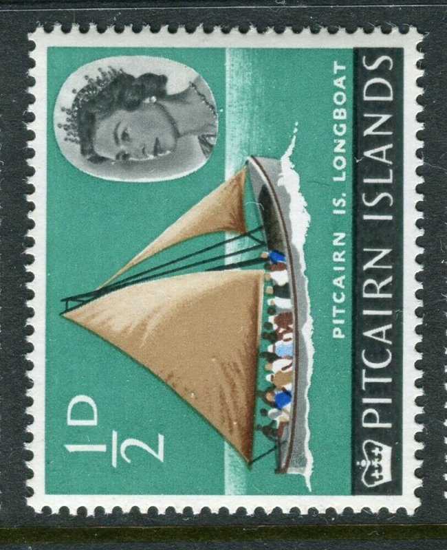 PITCAIRN ISLAND; 1964 early QEII issue fine Mint MNH value, 1/2d