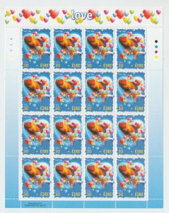 IRELAND STAMPS 2001 EIRE COOL PETS GOLD FISH SHEET MNH POST