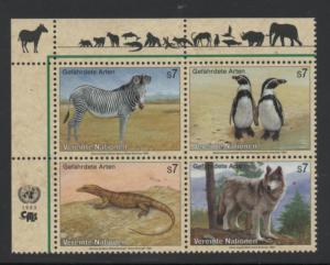 SCOTT  143-146  MNH  UN VIENNA  block of 4 1993