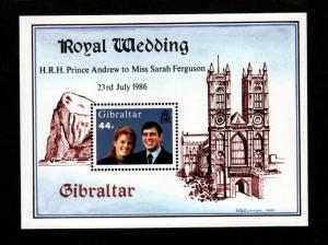 Gibraltar # 498 Mint S/S Royal Wedding!