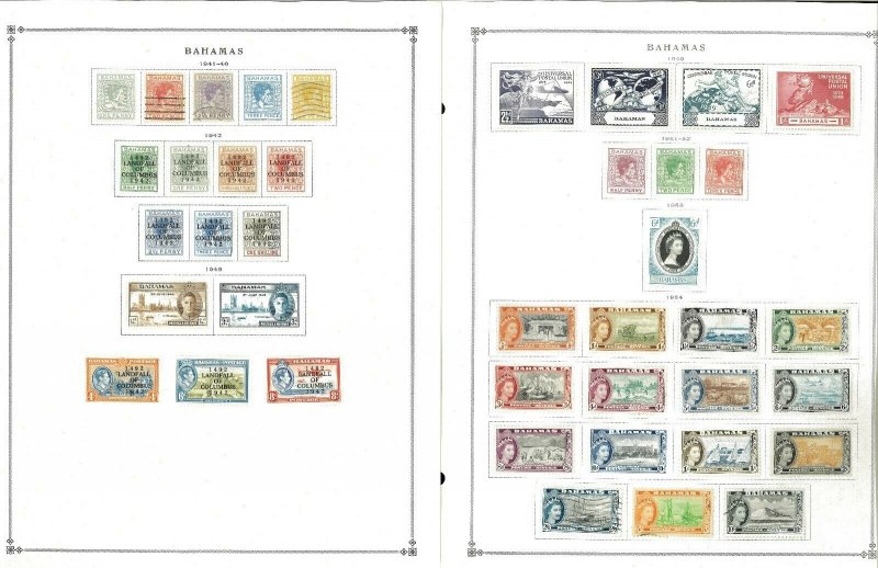 Bahamas 1949-1999 Mint (mostly) & a few Used Hinged on Scott Int.Pages