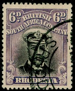 RHODESIA SG217, 6d black & mauve, FINE USED. Cat £13.