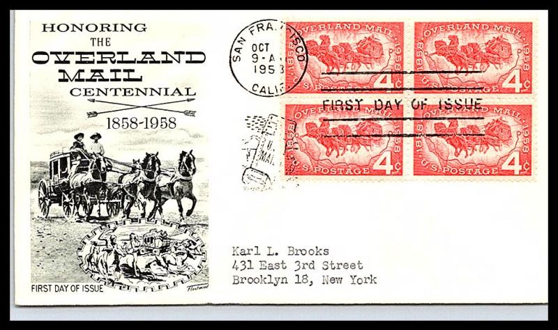 #1120 Overland Mail  - Fleetwood Cachet 