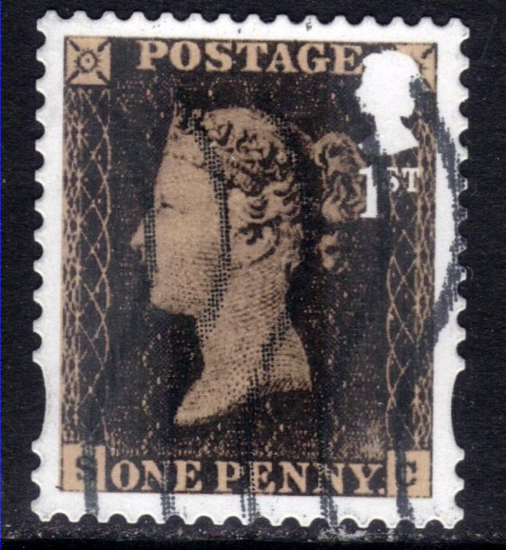 GB 2016 QE2 1st 175th Anniv Penny Black used SG 3807 Self Adhesive ( G1190 )