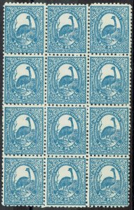 NEW SOUTH WALES 1888 CENTENARY 2D EMU MNH ** BLOCK PERF 11 X 12 WMK CROWN/NSW