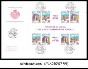 MONACO - 1990 ANCIENT POST OFFICES - MONTE CARLO - Min/sht - FDC