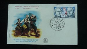 bicentennial bicentenary of United States FDC France 1976 (ref 37079)