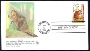 USA Sc# 2316 (Gill Craft) FDC (USPS CAPEX STATION) 1987 6.13 Beaver